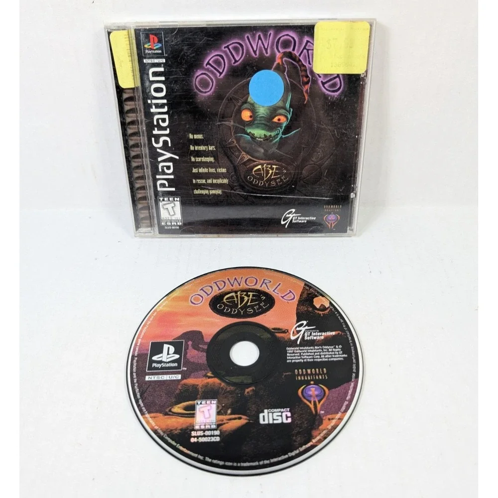 Oddworld Abe Oddysee PS1 Complete Tested Sony Playstation Black Label 1997